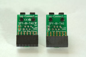 SPY-BI-TAG adapter with and without 330 ohm fuse-blow resistor